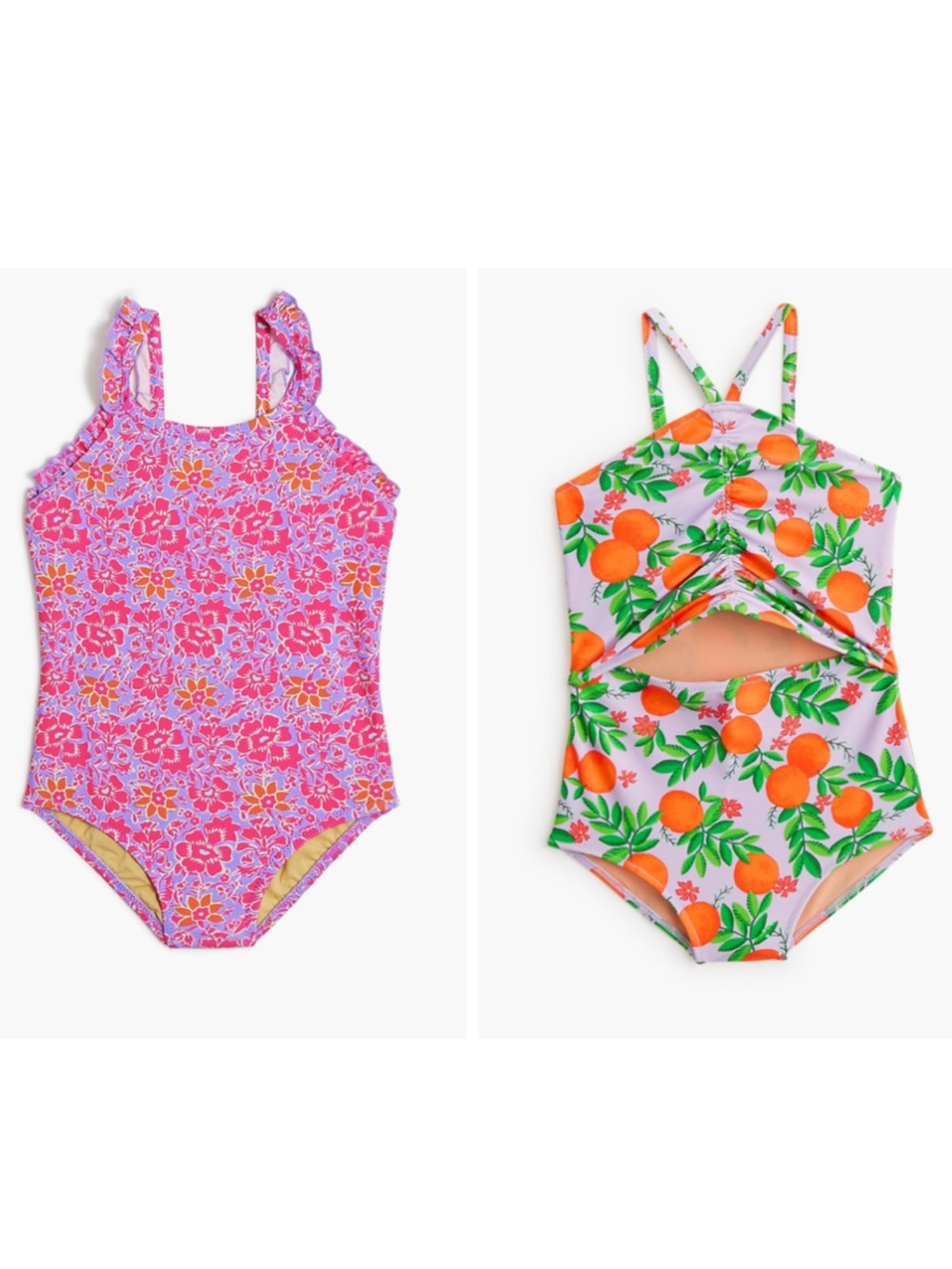 J. Crew Girl Bathing Suits One Piece Swimsuit Bundle Of Two Floral Size 10